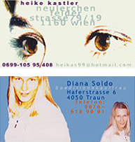 business card on photo paper by heike kastler