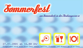 sommerfest - flyer for a companies summer party by heike kastler